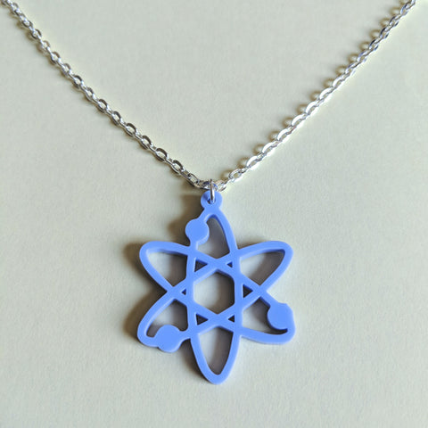 Atom Atomic Symbol Acrylic Laser Cut Pendant Necklace