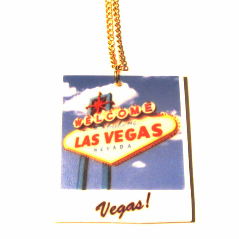 Las Vegas Welcome Sign Polaroid Acrylic Pendant