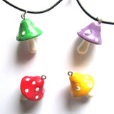 Colourful Mushroom Toadstool Resin Pendant