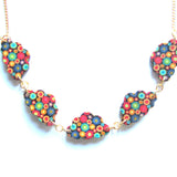 Patterned Clouds Multicolour Wooden Necklace