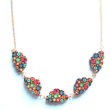 Patterned Clouds Multicolour Wooden Necklace