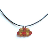 Patterned Wooden Cloud Thong Pendant