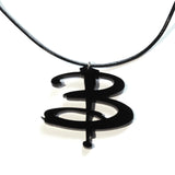 Buffy Inspired Logo Black Acrylic Pendant Necklace