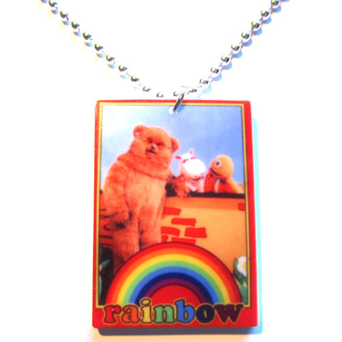 Classic Rainbow TV Inspired Acrylic pendant Necklace