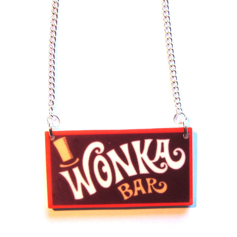 Wonka Bar Acrylic Pendant Necklace