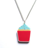 Colourful Cupcake Acrylic Pendant Necklace