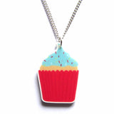 Colourful Cupcake Acrylic Pendant Necklace