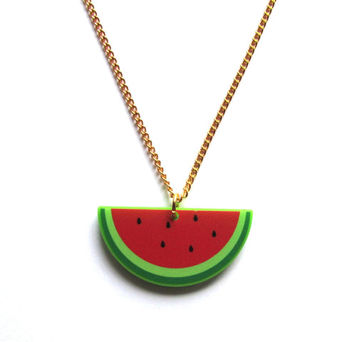 Iconic Watermelon Acrylic Pendant Necklace