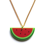 Iconic Watermelon Acrylic Pendant Necklace