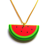 Iconic Watermelon Acrylic Pendant Necklace