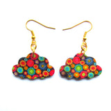 Patterned Clouds Multicolour Wooden Earrings