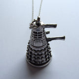 3D Cast Metal Distressed Dalek Pendant Necklace