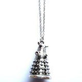 3D Cast Metal Distressed Dalek Pendant Necklace