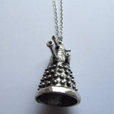 3D Cast Metal Distressed Dalek Pendant Necklace