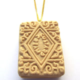 Large Faux Custard Cream Biscuit Clay Pendant Necklace