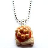 Quirky Beans on Toast Clay Pendant Necklace
