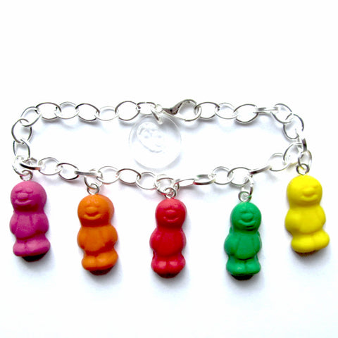 Kitsch Faux Jelly Baby Multicolour Clay Charms Bracelet