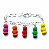 Kitsch Faux Jelly Baby Multicolour Clay Charms Bracelet