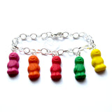 Kitsch Faux Jelly Baby Multicolour Clay Charms Bracelet
