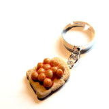 Quirky Beans on Toast Clay Adjustable Ring
