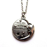 I Love You to the Moon & Back 3D Relief Moon Face Circular Pendant