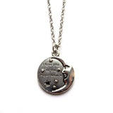 I Love You to the Moon & Back 3D Relief Moon Face Circular Pendant