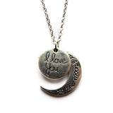 I Love You to the Moon and Back Silver Moon Charm Necklace