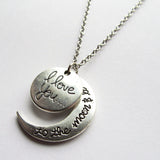I Love You to the Moon and Back Silver Moon Charm Necklace