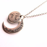 I Love You to the Moon and Back Silver Moon Charm Necklace