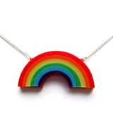 Statement Colourful Multi-layered Rainbow Acrylic Necklace