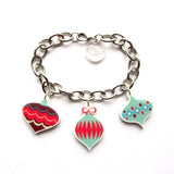 Retro Christmas Baubles Acrylic Festive Charm Bracelet