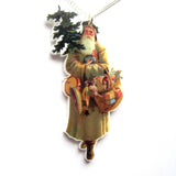 Vintage Victorian Style Father Christmas Festive Acrylic Necklace