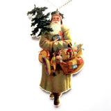 Vintage Victorian Style Father Christmas Festive Acrylic Necklace