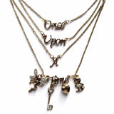 Whimsical Once Upon A Time Fairytale Multi-Strand Golden Charms Necklace