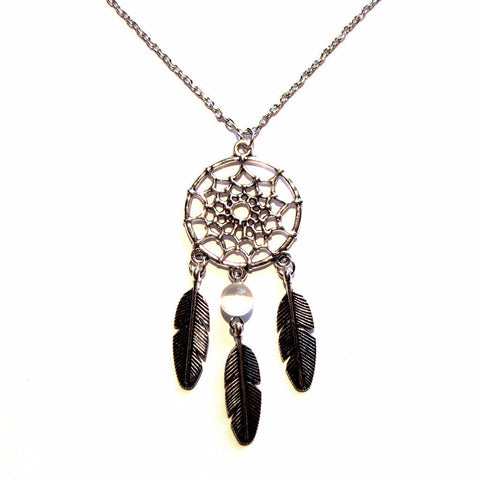 Dreamcatcher Bead Feathers Pendant Necklace