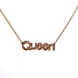 Sparkling Stone Studded Queen Word Necklace