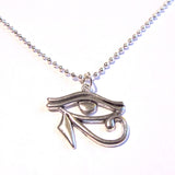 Egyptian Eye of Horus Silvery Pendant Necklace