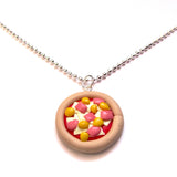 Kitsch Ham and Pineapple Pizza Clay Pendant Necklace