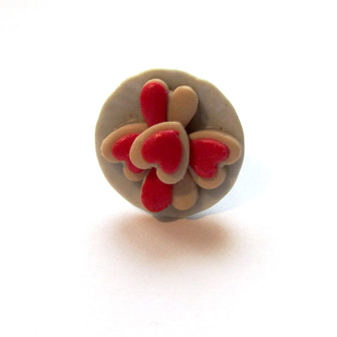Pretty Kitsch Iced Heart-Shaped Biscuits Plate Clay Ring