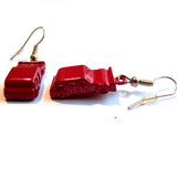 Red Car Vehicle Cast Drop Earrings