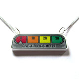 Zero 'Give a Fuck-o-Meter' Fun Acrylic Pendant Necklace