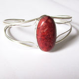 Pretty Silver Semi-Precious Stone Bangle