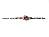 Stunning Stone Studded Ruby Silver Statement Bracelet