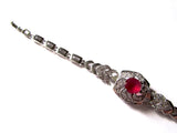 Stunning Stone Studded Ruby Silver Statement Bracelet