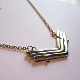 Edgy Elegant Multi Chevron V Golden Pendant Necklace