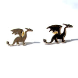 Golden Winged Dragon Ditsy Stud Earrings