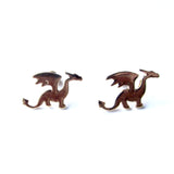 Golden Winged Dragon Ditsy Stud Earrings