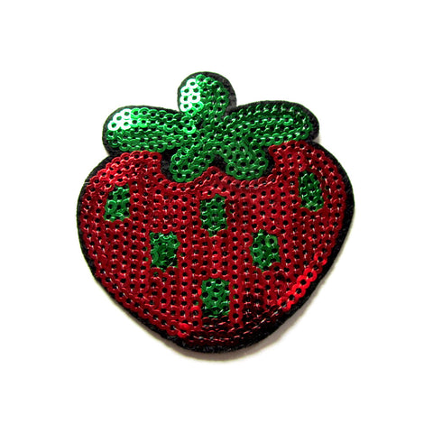 DIY Fashion Sequin Strawberry Iron On Patch