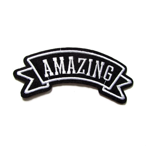 DIY Fashion AMAZING Monochrome Banner Iron On Patch