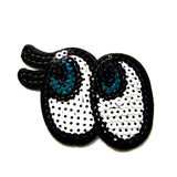 DIY Fashion Sequin Blue Eyes Iron On Patch – SMALL
